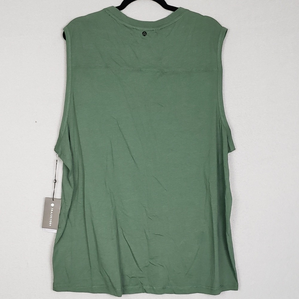 Traj3ctory Men's Size XXL Athletic Sleeveless Tee Shirt Green Workout Gym NWT - Picture 2 of 6